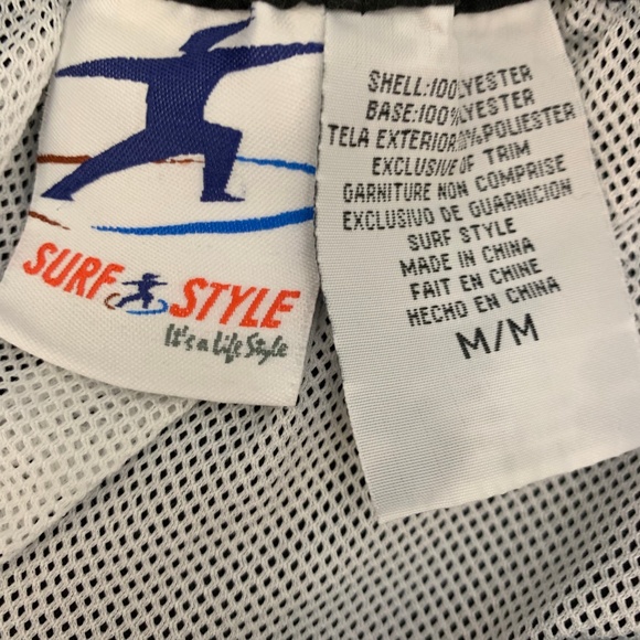 Surf Style Medium Swim Trunks Black Lined Wear - Picture 4 of 4